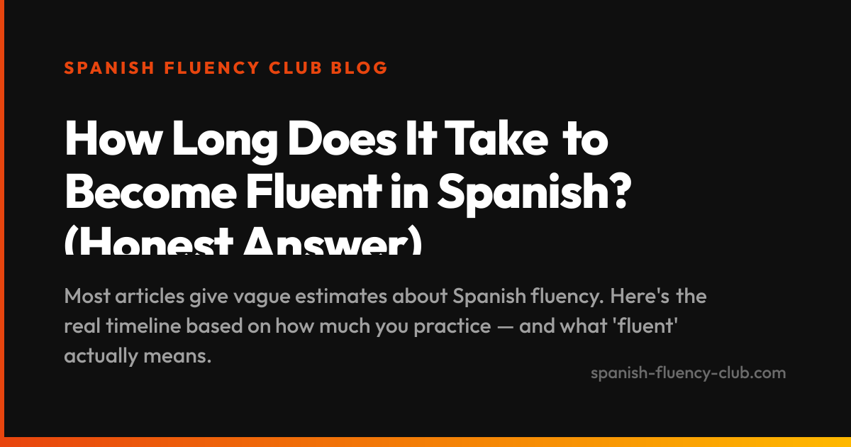How Long Does It Take to Become Fluent in Spanish? (Honest Answer)