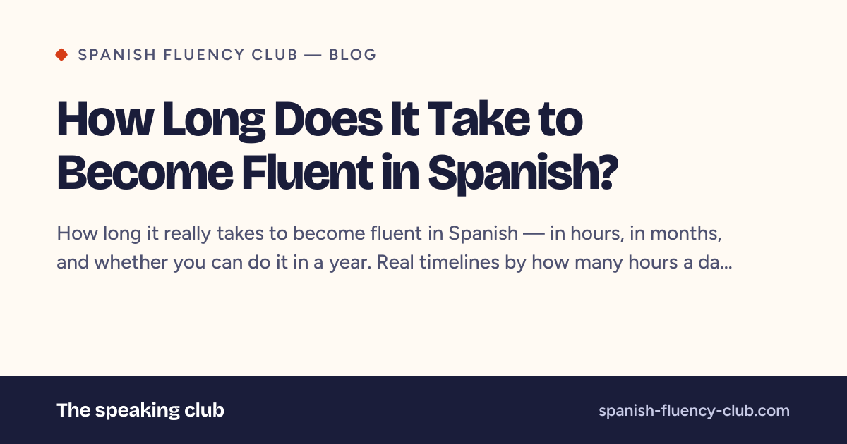 How Long Does It Take to Become Fluent in Spanish?
