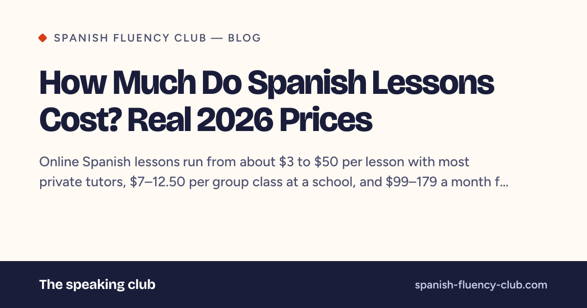 How Much Do Spanish Lessons Cost? Real 2026 Prices